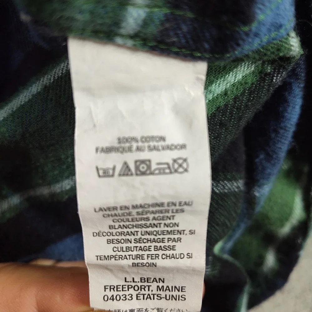 LL Bean Mens Shirt XXL Traditional Fit Long Sleeve Cotton Plaid Flannel 228061